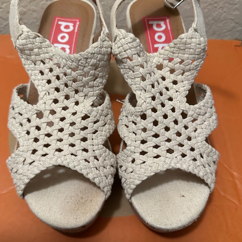 Women's Cream Woven Sandals